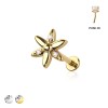 CZ STAR FLOWER THREADLESS (PUSH IN) 316L SURGICAL STEEL LABRET SET